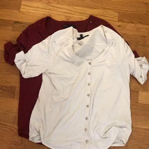 Two blouses! One maroon one white.